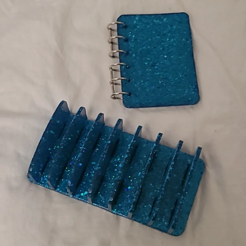 Light Blue Organizer Notebook with  Closure. Money Saving Chellange Book.